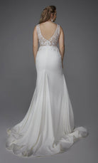 UNK-Wedding Dress: 7016. Long, Plunging Neckline, Fit and Flare image 5