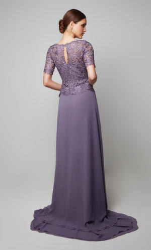 UNK-27556. Long, V-neck, Straight, Keyhole Back image 1
