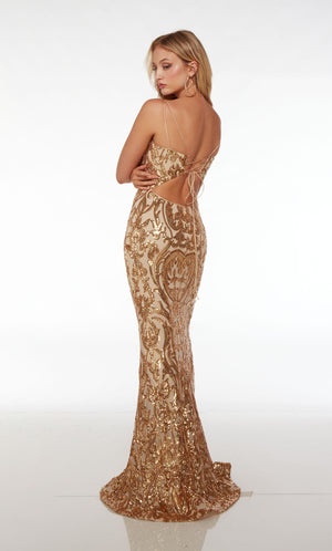 UNK-61677. Long, Spaghetti Strap Neckline, Mermaid image 1
