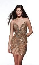 UNK-4879. Short, Plunging Neckline, Straight image 6