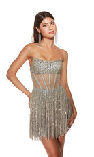 UNK-4941. Short, Strapless, Straight, Closed Back image 4