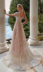 UNK-27726. Long, Illusion Neckline, A-line image 1