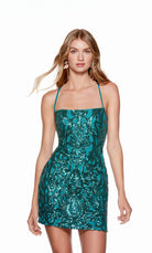 UNK-4622. Short, Square Neckline, Straight, Open Back image 2