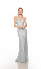 UNK-88003. Long, V Neckline, Straight, Open Back image 4