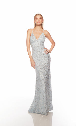 UNK-88003. Long, V Neckline, Straight, Open Back image 5