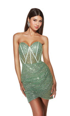 UNK-4826. Short, Sweetheart Neckline, Straight image 1