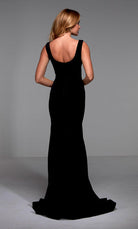 UNK-27538. Long Gala Dress, High Neck, Fit N Flare image 1