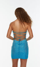 UNK-4582. Short, Strapless, Straight, Strappy Back image 3