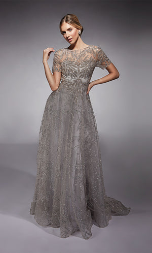 UNK-27726. Long, Illusion Neckline, A-line image 7