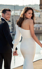 UNK-7065. Long, One Shoulder, Straight, Closed Back image 1