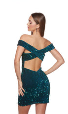 UNK-4775. Short, Off The Shoulder, Straight, Open Back image 1