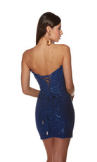 UNK-4833. Short, Strapless, Straight, Lace-up Back image 5
