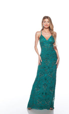 UNK-88007. Long, V Neckline, Straight, Open Back image 6
