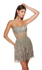 UNK-4941. Short, Strapless, Straight, Closed Back image 6