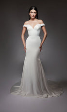UNK-7098. Long, Off The Shoulder, Fit N Flare image 6