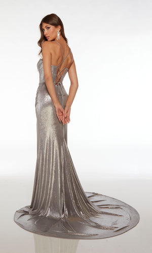 UNK-61490. Long, Sweetheart/Cowl Neckline, Fit N Flare, Strappy Back image 6