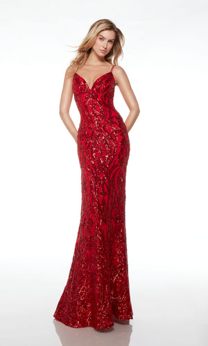 UNK-61677. Long, Spaghetti Strap Neckline, Mermaid image 2