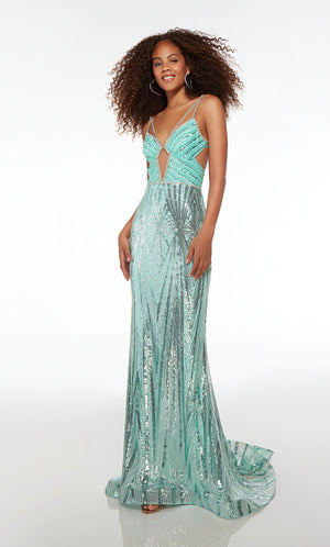UNK-61679. Long, Spaghetti Strap Neckline, Mermaid image 4