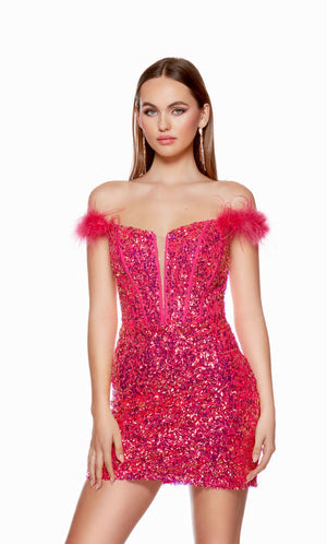 UNK-4768. Short, Off The Shoulder, Straight image 4