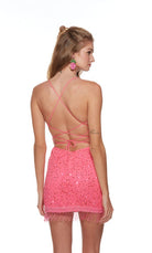 UNK-4680. Short, Scoop Neck, Straight, Open Back image 1