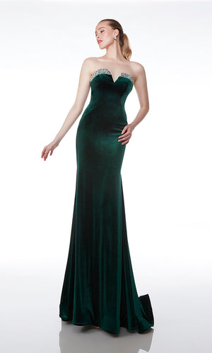 UNK-61487. Long, Strapless Neckline, Fit N Flare image 2
