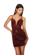 UNK-4933. Short, Plunging Neckline, Straight image 0