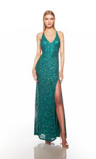 UNK-88001. Long, V Neckline, Straight, Open Back image 3