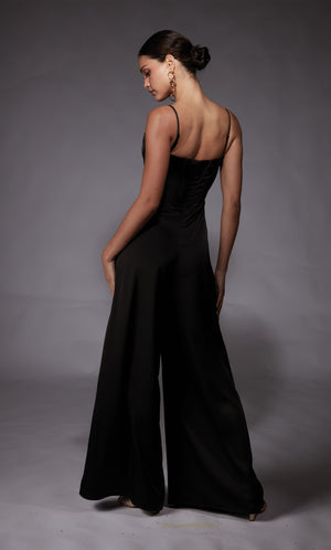 UNK-70070. Long, Scoop Neck, Jumpsuit, Closed Back image 1