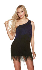 UNK-4874. Short, One Shoulder, Straight, Closed Back image 1
