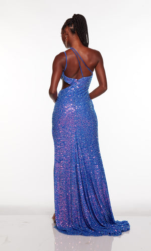 UNK-61393. Long, One Shoulder, Straight, Strappy Back image 3
