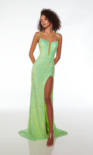 UNK-61556. Long, Plunging Neckline, Straight image 7