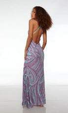 UNK-61642. Long, V Shaped Neckline, Straight, Open Back image 1