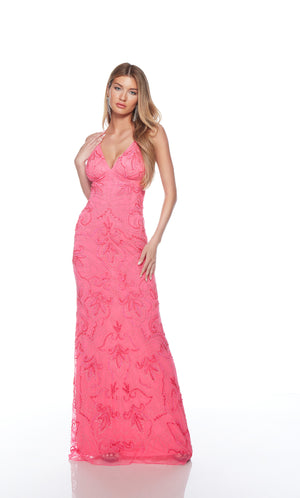 UNK-88007. Long, V Neckline, Straight, Open Back image 3