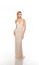 UNK-88007. Long, V Neckline, Straight, Open Back image 2