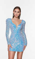 UNK-4540. Short, Plunging Neckline, Straight image 3