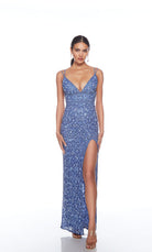 UNK-88005. Long, Plunging Neckline, Straight, Open Back image 0