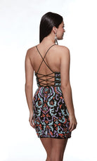 UNK-4841. Short, V-neck, Straight, Strappy Back image 8