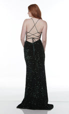 UNK-61181. Long Strappy Back Dress, Square Neckline, Straight image 6