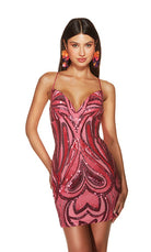 UNK-4899. Short, V-neck, Straight, Strappy Back image 3