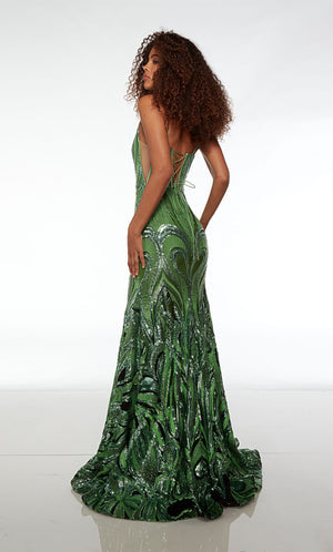 UNK-61564. Long, Plunging Neckline, Fit N Flare image 1