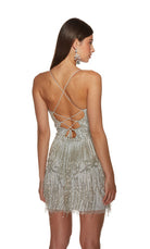 UNK-4804. Short, V-neck, Straight, Strappy Back image 2