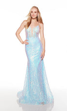 UNK-61397. Long, Plunging Neckline, Fit N Flare image 4