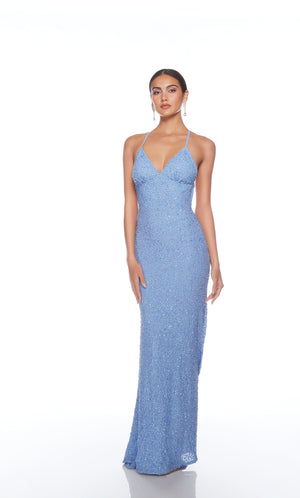 UNK-88003. Long, V Neckline, Straight, Open Back image 8