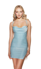 UNK-4919. Short, Cowl Neck, Straight, Strappy Back image 4