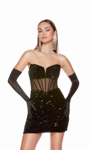 UNK-4792. Short, Sweetheart Neckline, Straight image 4