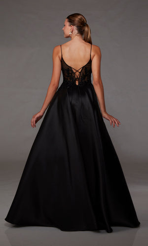 UNK-1828. Long, Plunging Neckline, Ballgown image 1