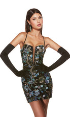 UNK-4880. Short, Plunging Neckline, Straight image 6