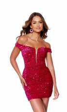 UNK-4775. Short, Off The Shoulder, Straight, Open Back image 0