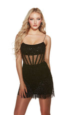 UNK-4805. Short, Scoop Neck, Straight, Lace-up Back image 4