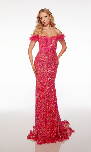 UNK-61502. Long, Off The Shoulder Neckline, Fit And Flare image 0